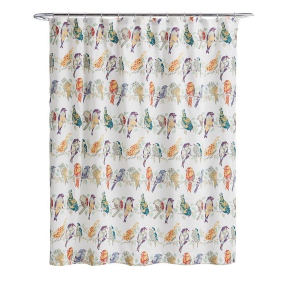 World Market Collingswood Shower Curtain birds on tree limb fabric 72x72 - Picture 9 of 9